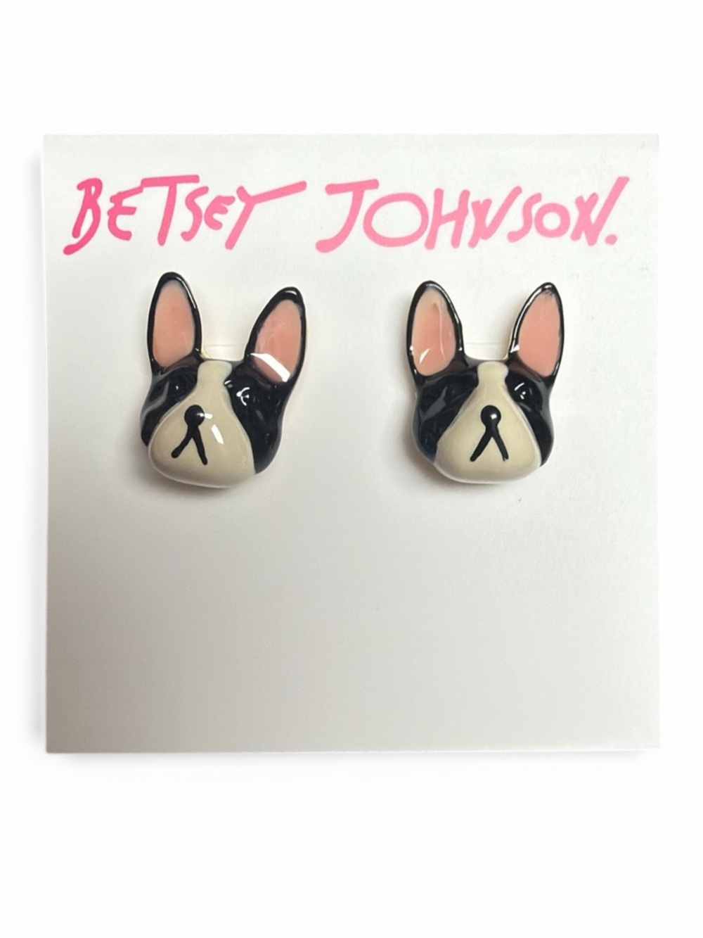 Betsey Johnson Frenchie Bulldog Stud Earrings